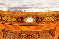 Antique French Kingwood and Marquetry Serpentine Credenza 19th Century