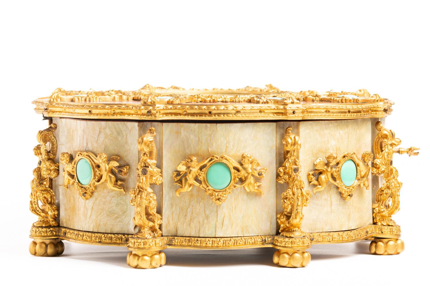 Women's or Men's Antique Bronze Jewellery Box Maison Boissier For Sale