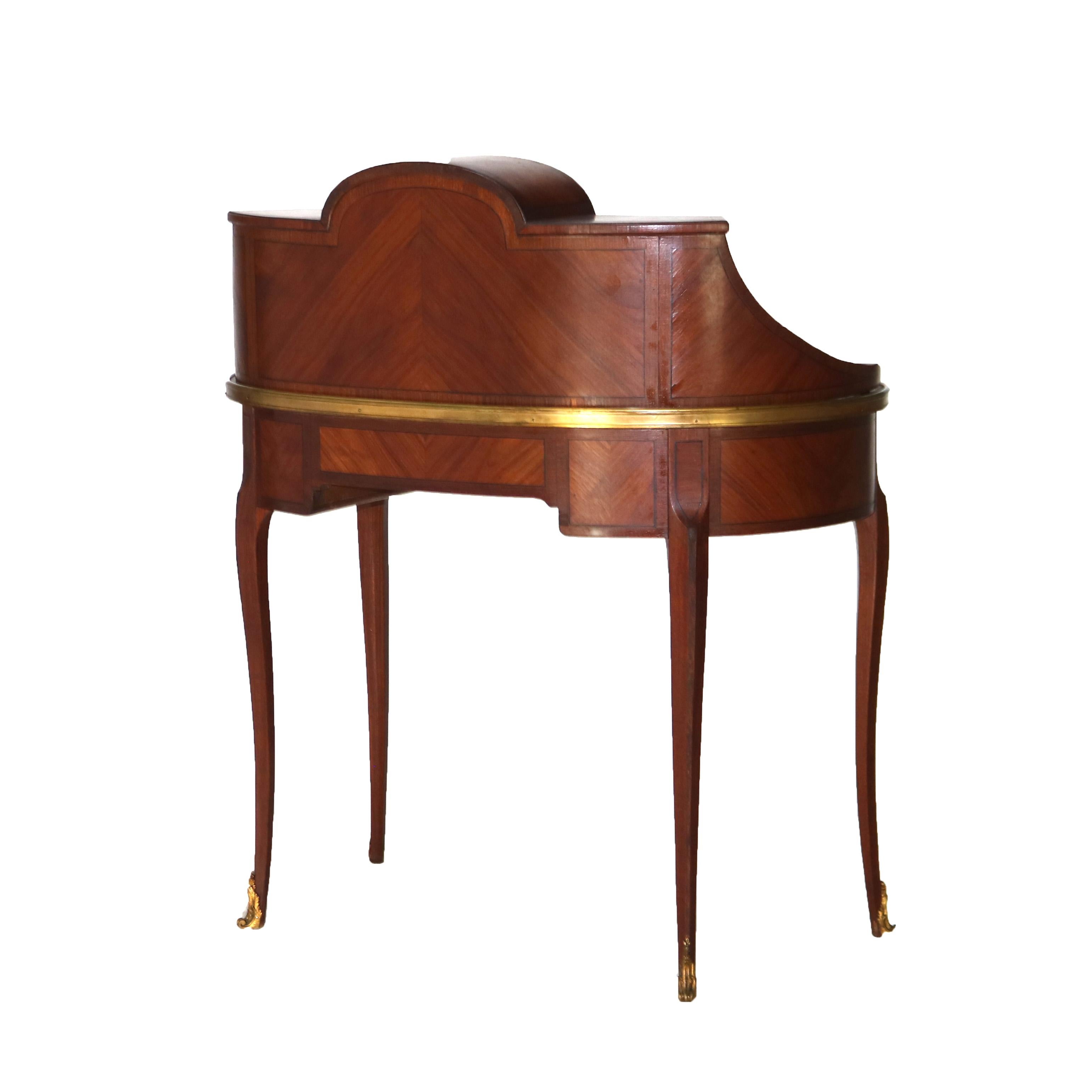 Antique French Kingwood & Ormolu Kidney Shaped Lady’s Desk with Tower C1900 10