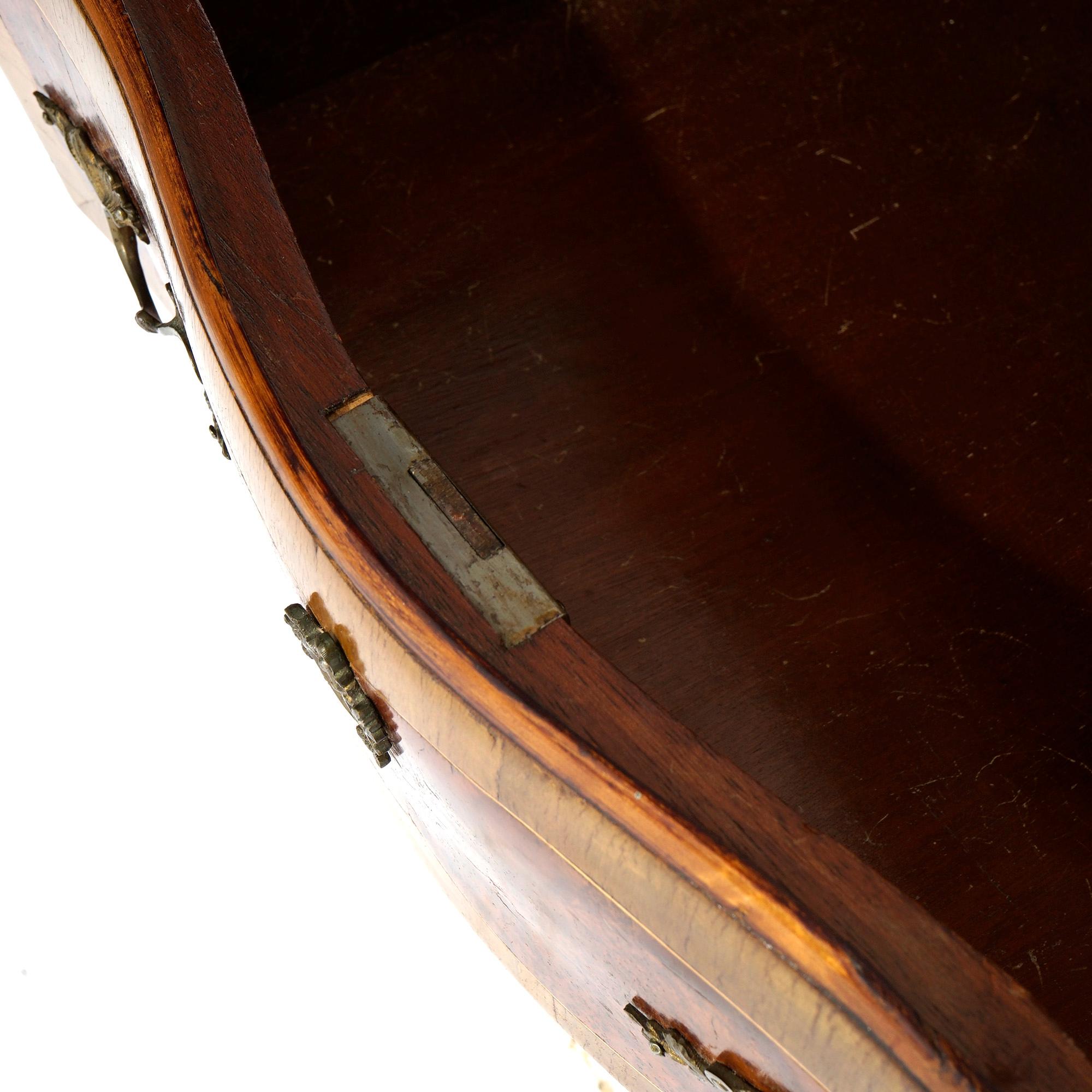 Antique French Kingwood & Rosewood Marble Top Commode with Ormolu, Circa 1910 9
