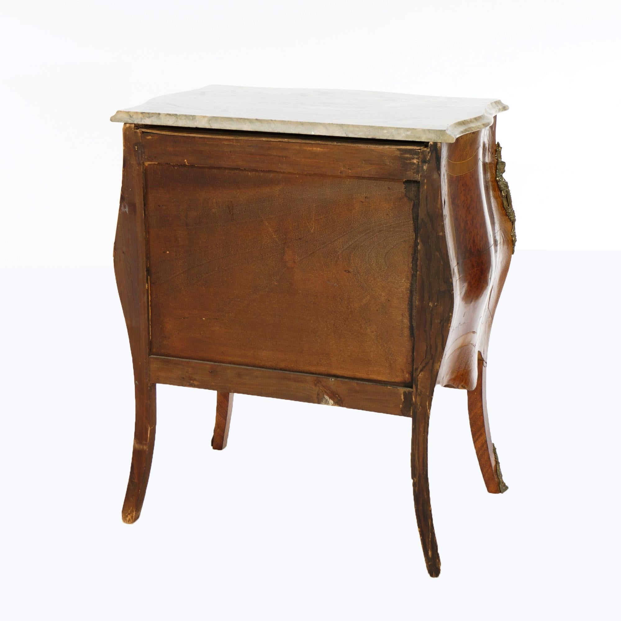 Antique French Kingwood & Rosewood Marble Top Commode with Ormolu, Circa 1910 For Sale 3