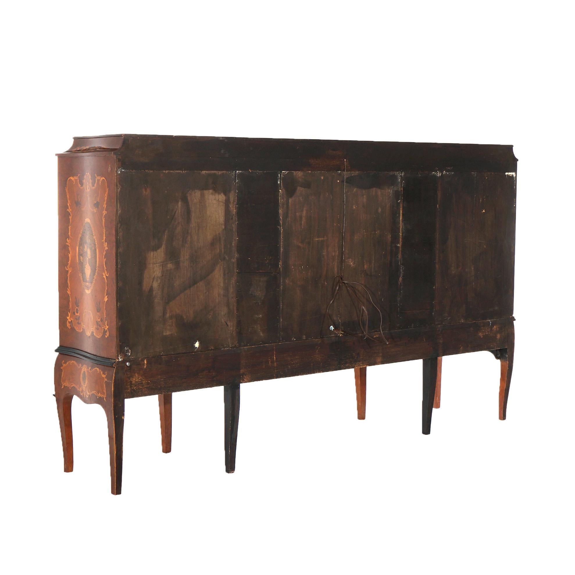 Antique French Kingwood Satinwood & Burlwood Marquetry Inlaid Sideboard C1930 For Sale 6