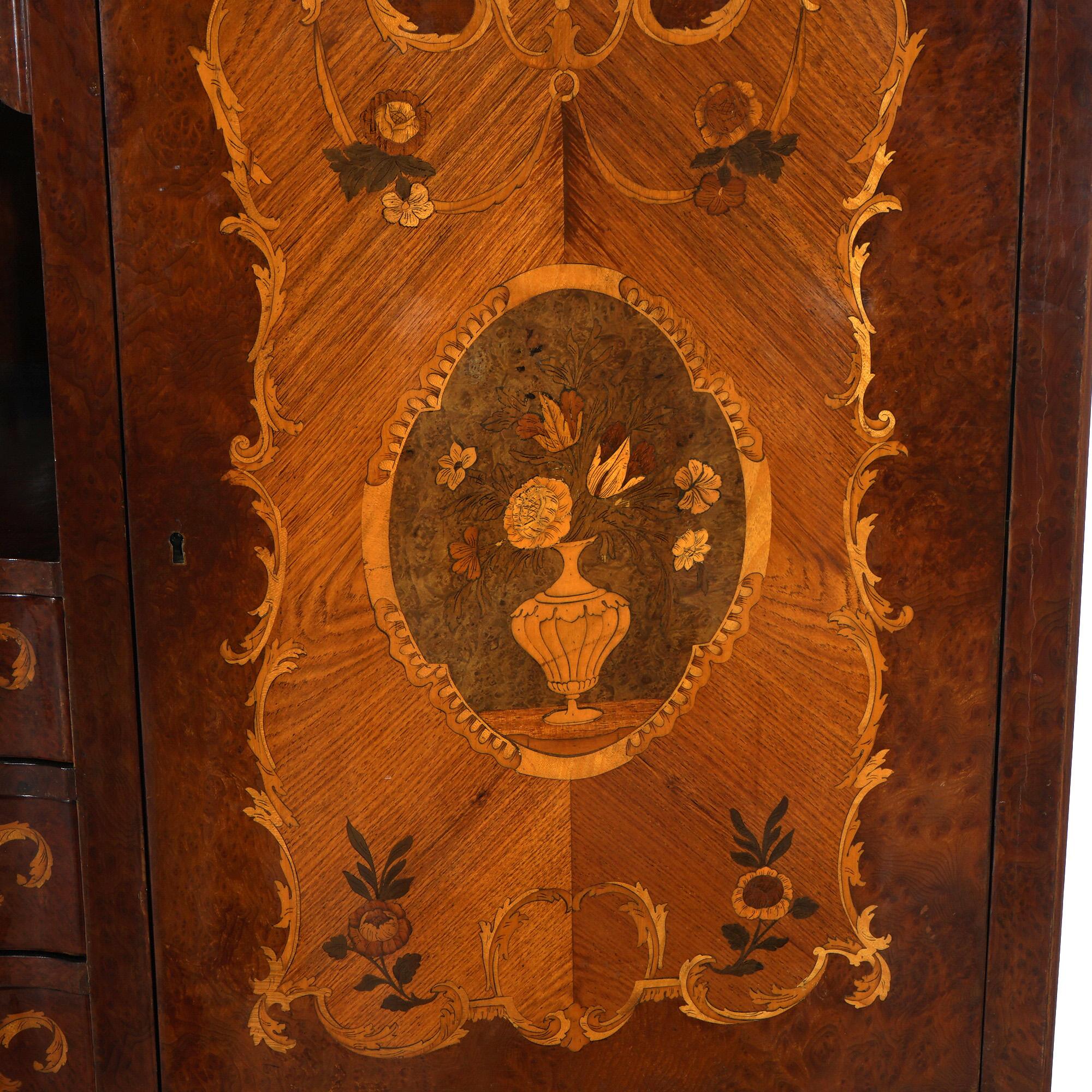 Antique French Kingwood Satinwood & Burlwood Marquetry Inlaid Sideboard C1930 For Sale 11