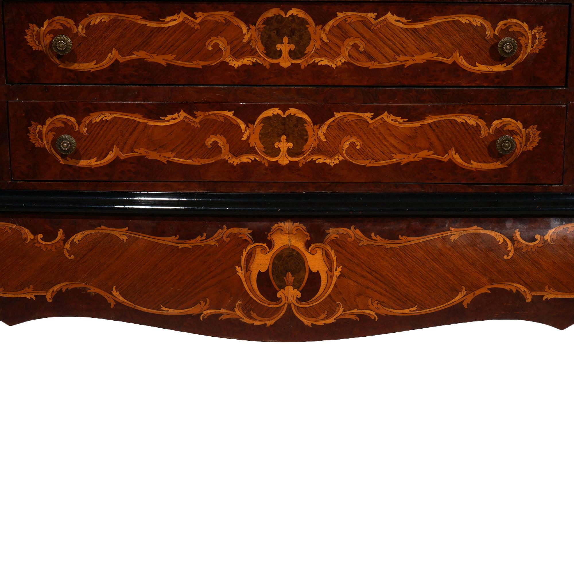 Antique French Kingwood Satinwood & Burlwood Marquetry Inlaid Sideboard C1930 For Sale 13