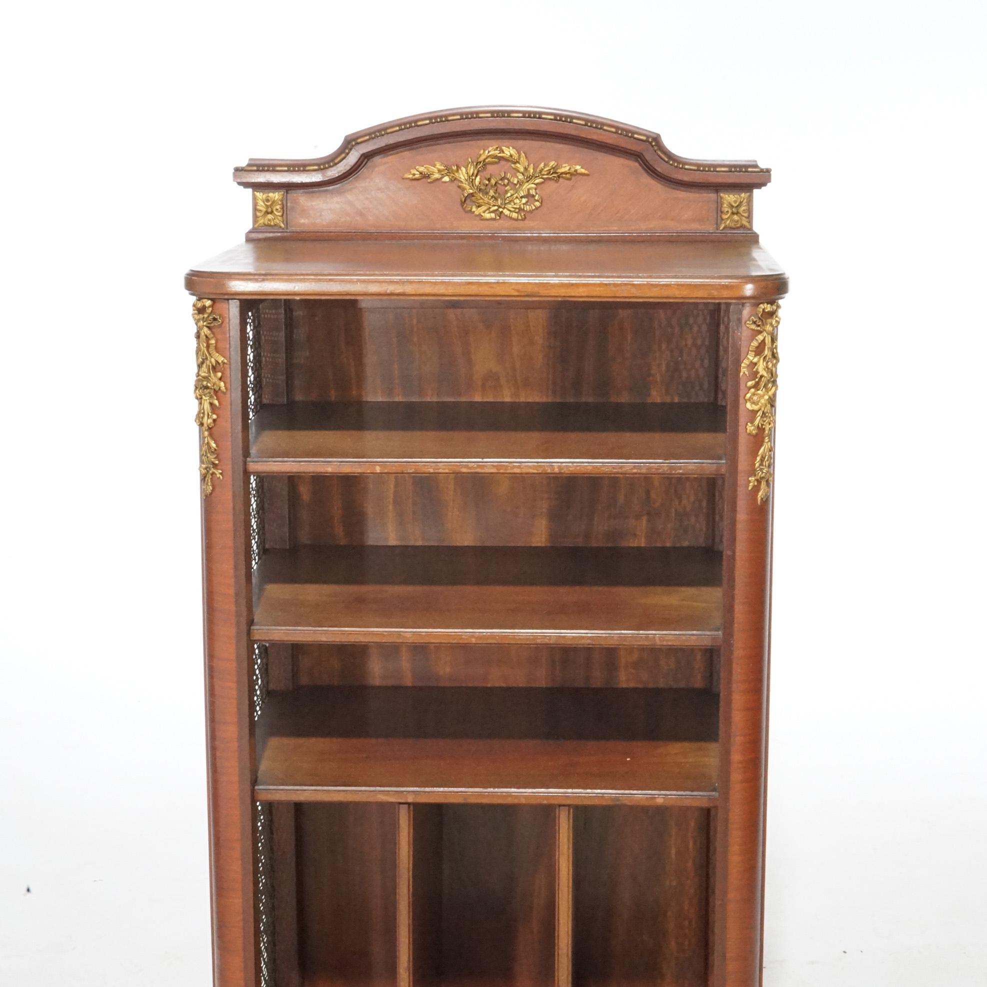 Antique French Kingwood & Satinwood Music Cabinet with Ormolu Mounts circa 1920 For Sale 8