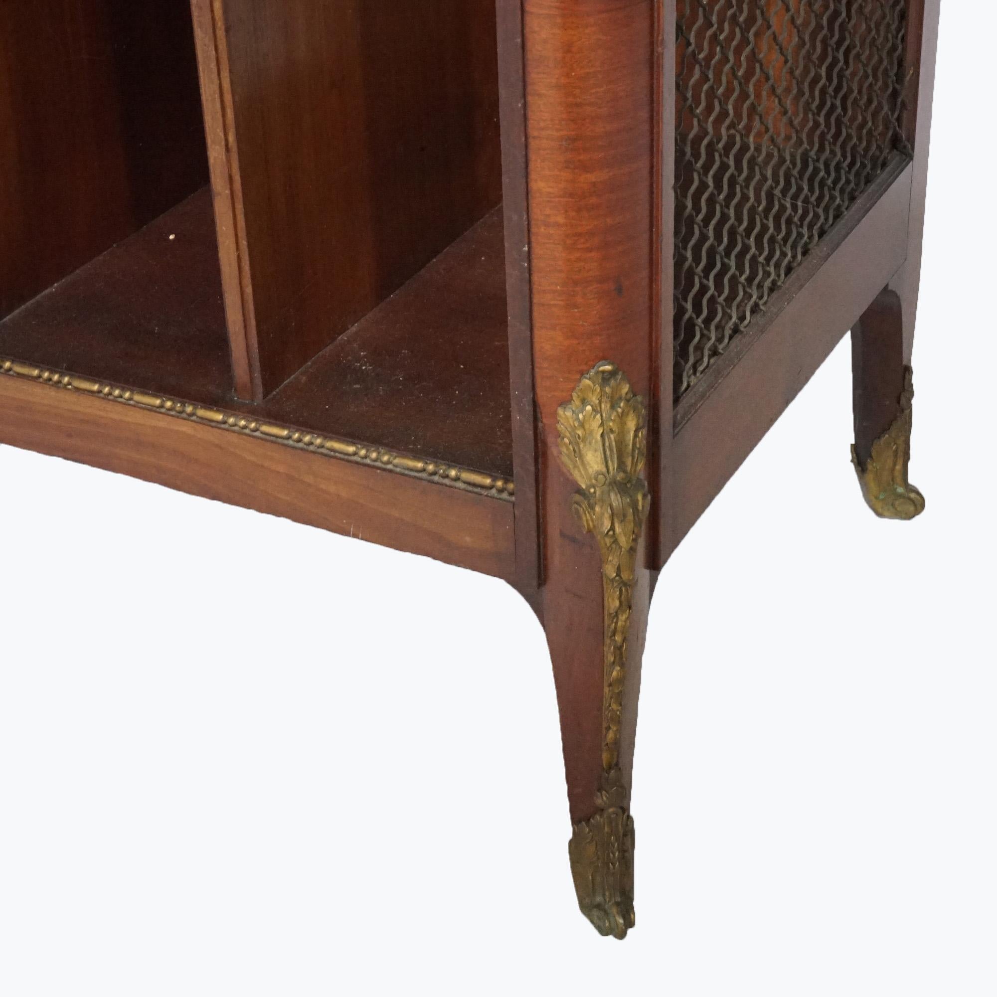 Antique French Kingwood & Satinwood Music Cabinet with Ormolu Mounts circa 1920 For Sale 9