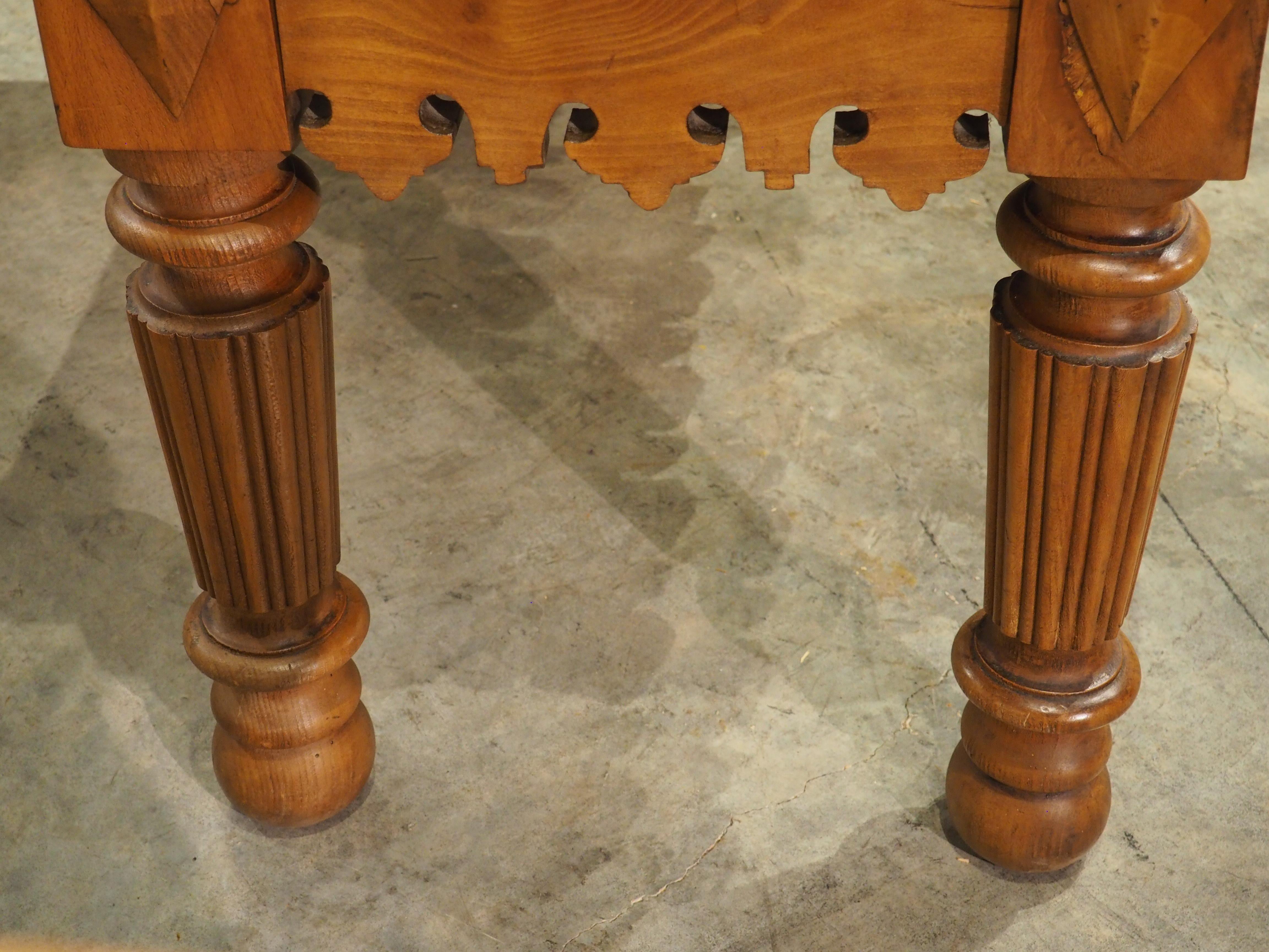 Français Antique French Kitchen Butcher Block Table with Drawer, Circa 1880 en vente