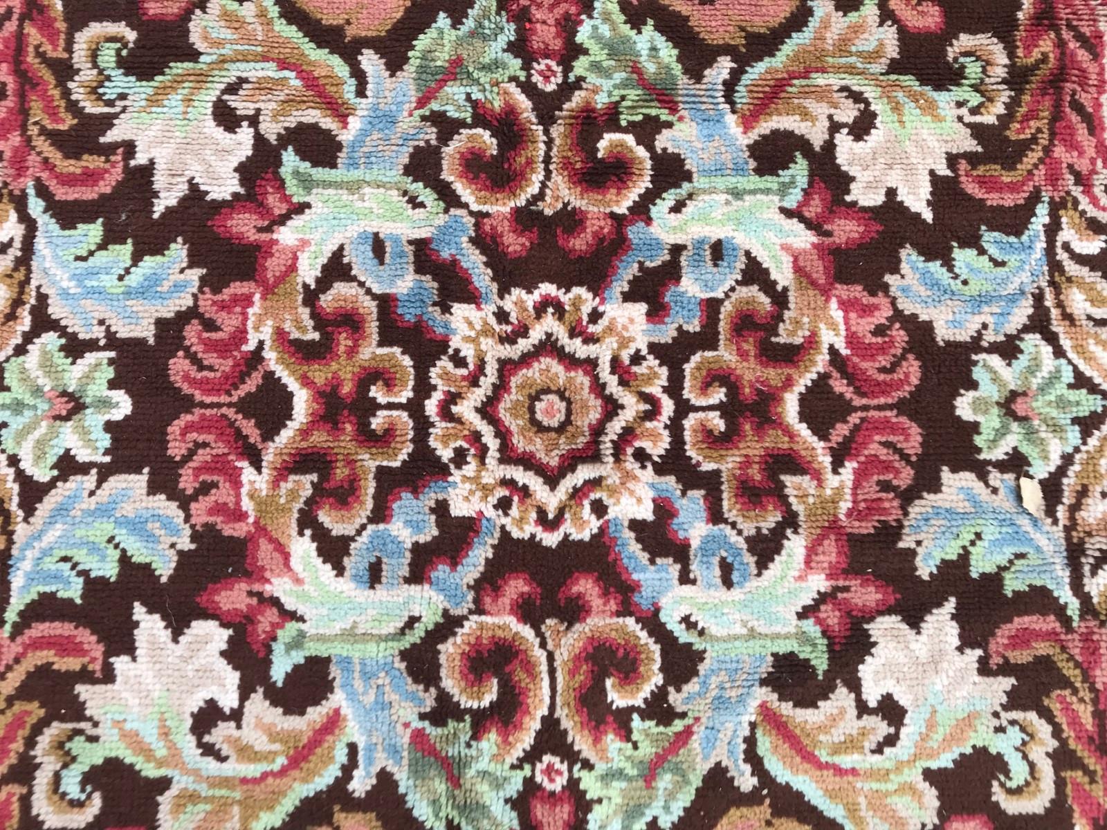 Cotton Bobyrug’s Antique French Knotted Aubusson Rug For Sale