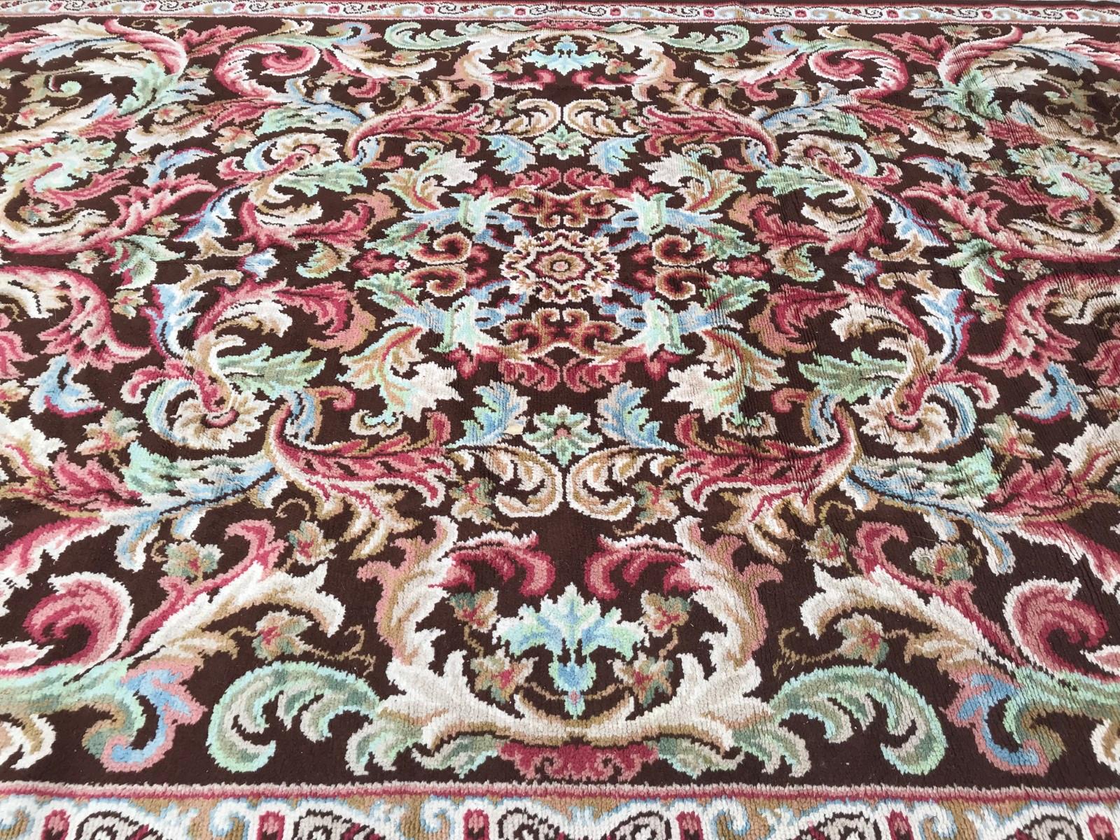 Bobyrug’s Antique French Knotted Aubusson Rug For Sale 3