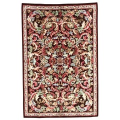 Antique French Knotted Aubusson Rug