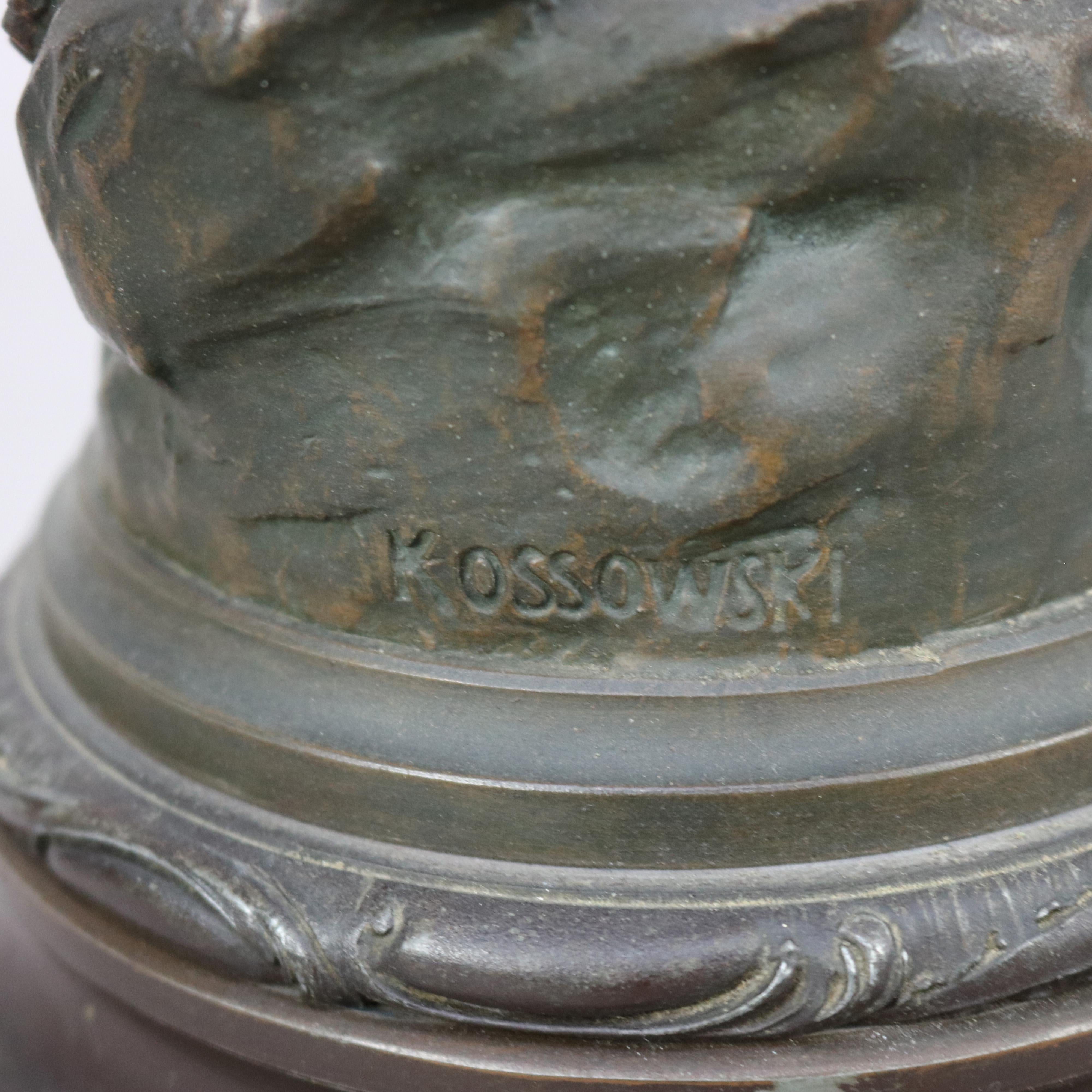 Antique French Kossowski Bronzed Metal Sculpture “Couronnement des Arts”, c1890 14