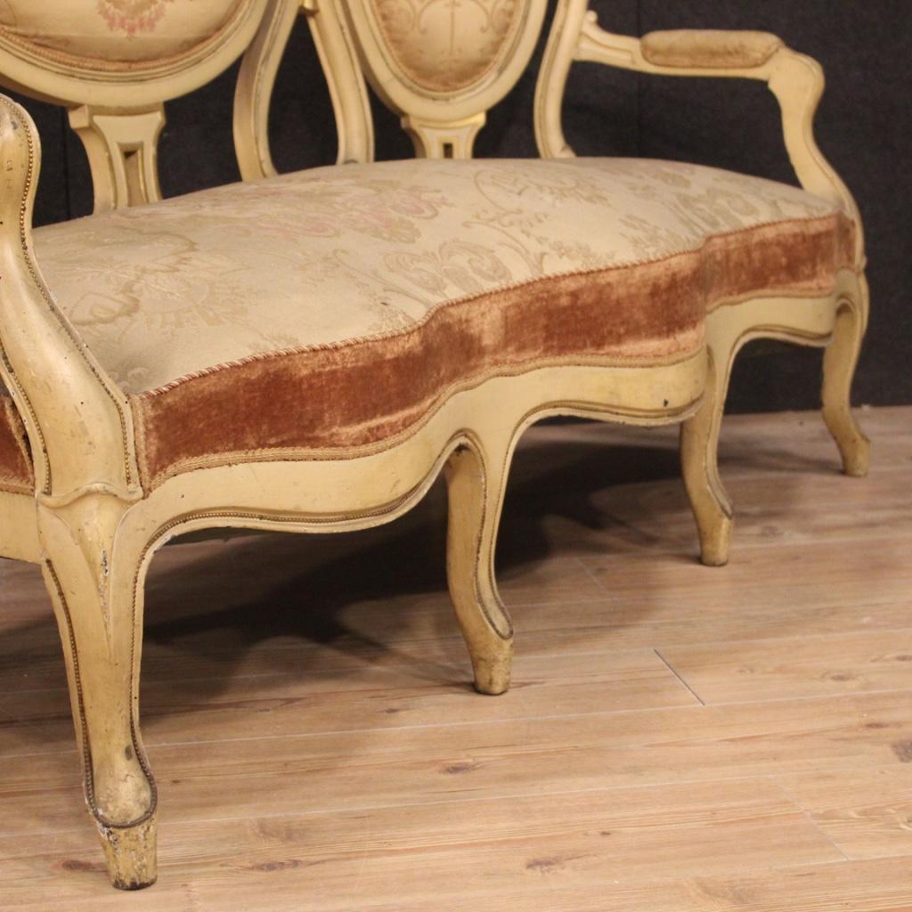 Antique French Lacquered and Gilded Sofa from the 19th Century For Sale 6