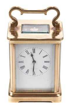 Antique French Lacquered Brass Cased Carriage Clock