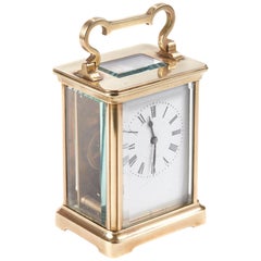 Antique French Lacquered Brass Cased Carriage Clock