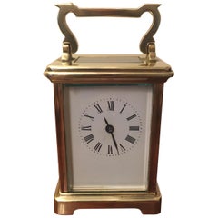 Antique French Lacquered Brass Cased Carriage Clock