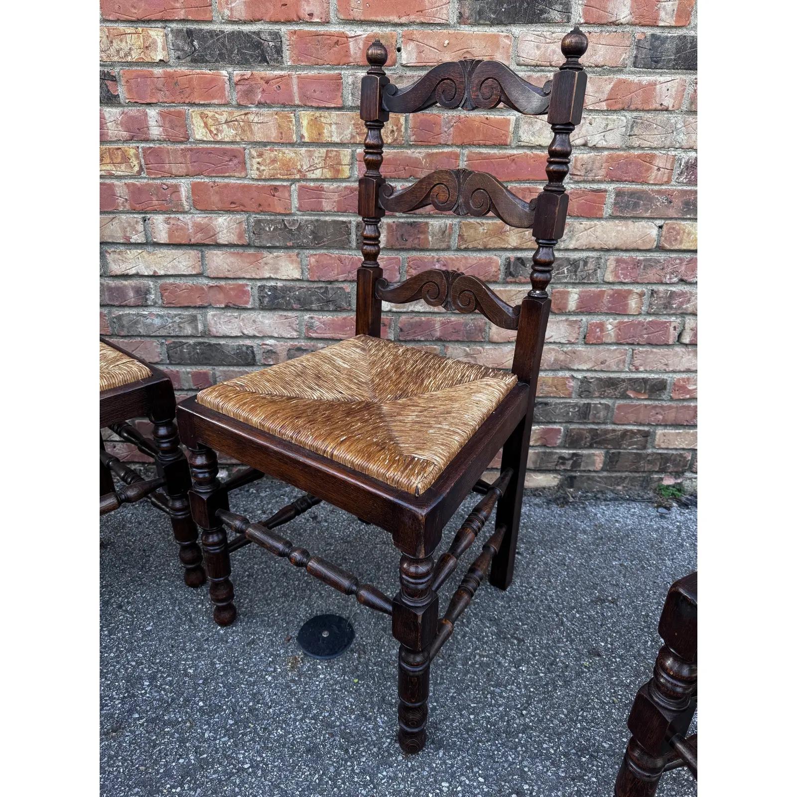 Francese Antique French Ladder Back Chairs in vendita