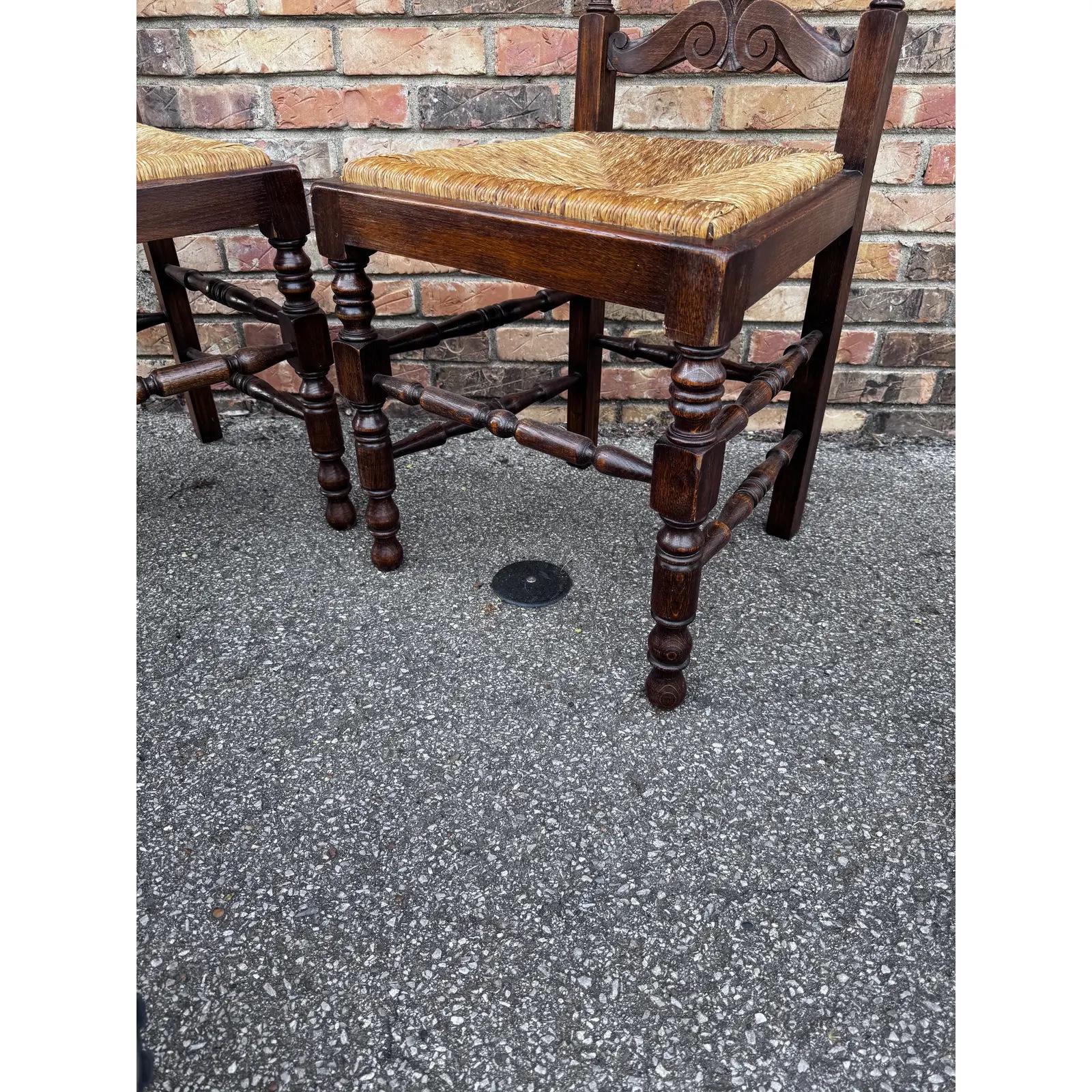 Giunco Antique French Ladder Back Chairs in vendita