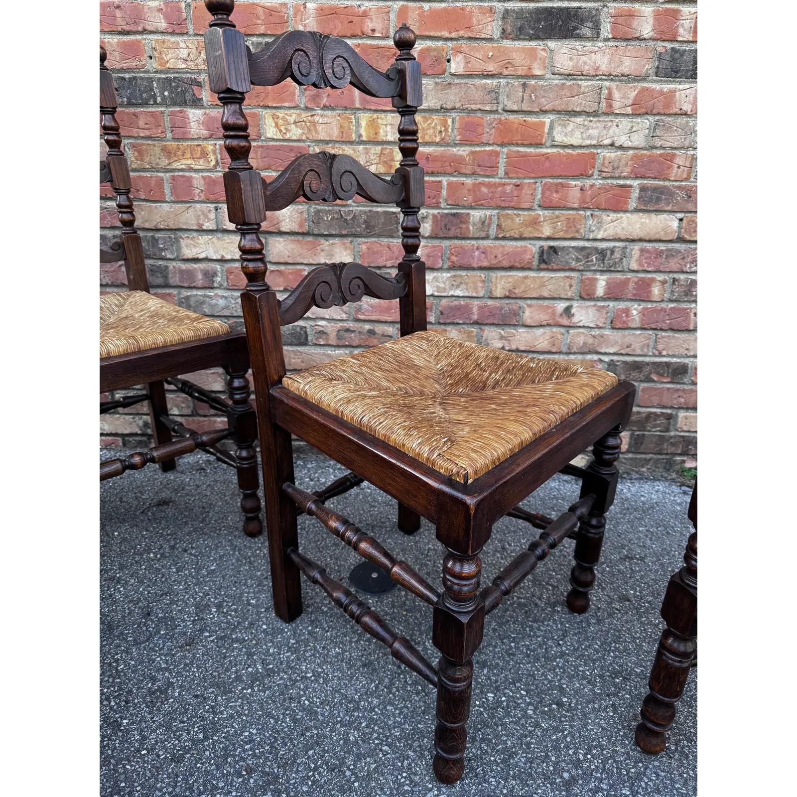 Antique French Ladder Back Chairs in vendita 1
