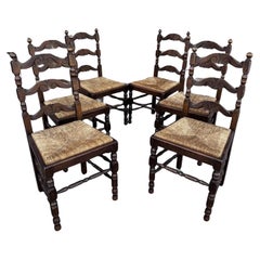 Antique French Ladder Back Chairs