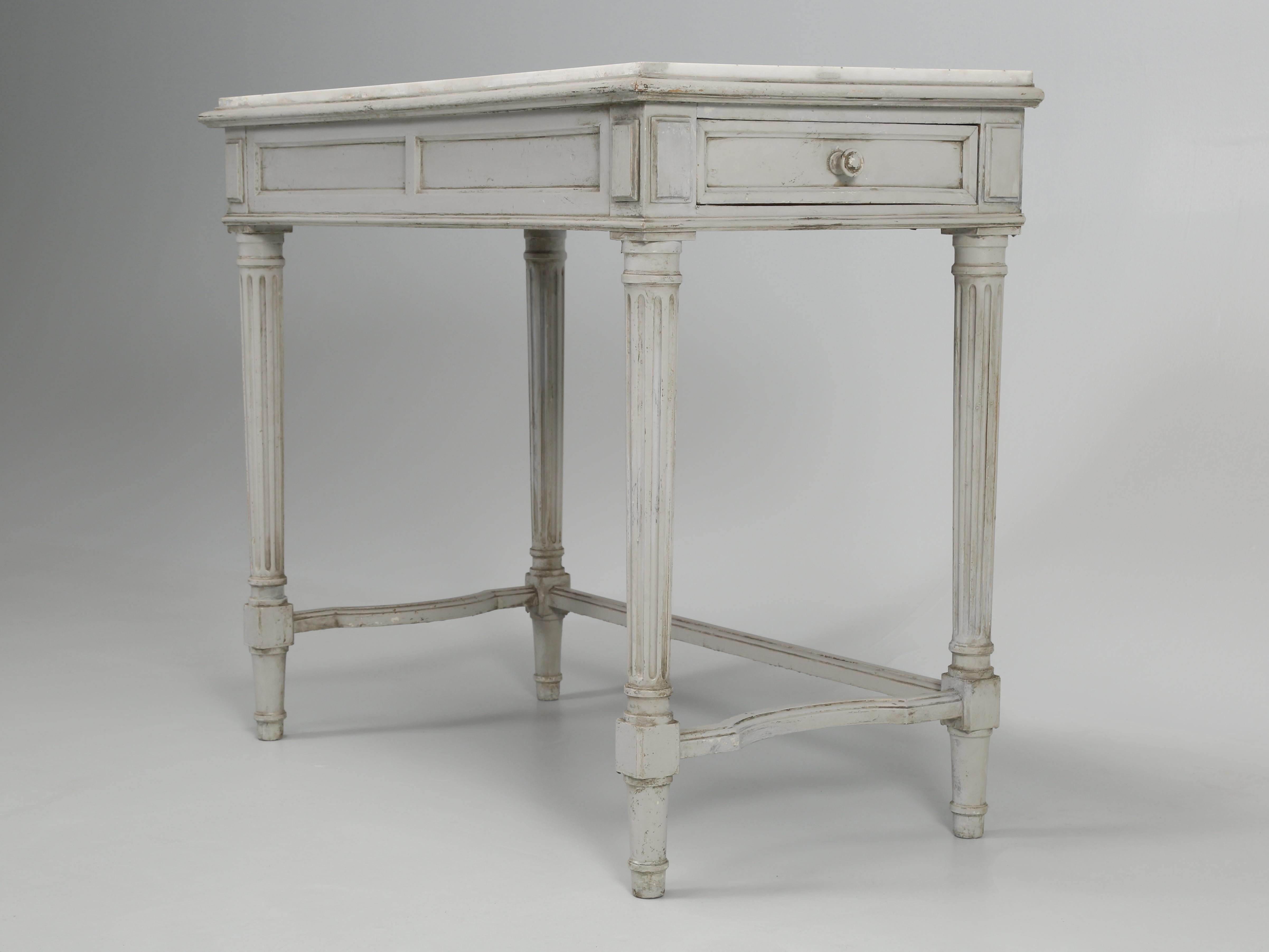 Early 20th Century Antique French Ladies Dressing Table or Small Writing Desk Old Paint Unrestored