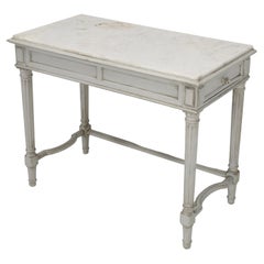 Ancienne table à pansements française pour femmes ou petit bureau à écrire Peinture ancienne non restaurée