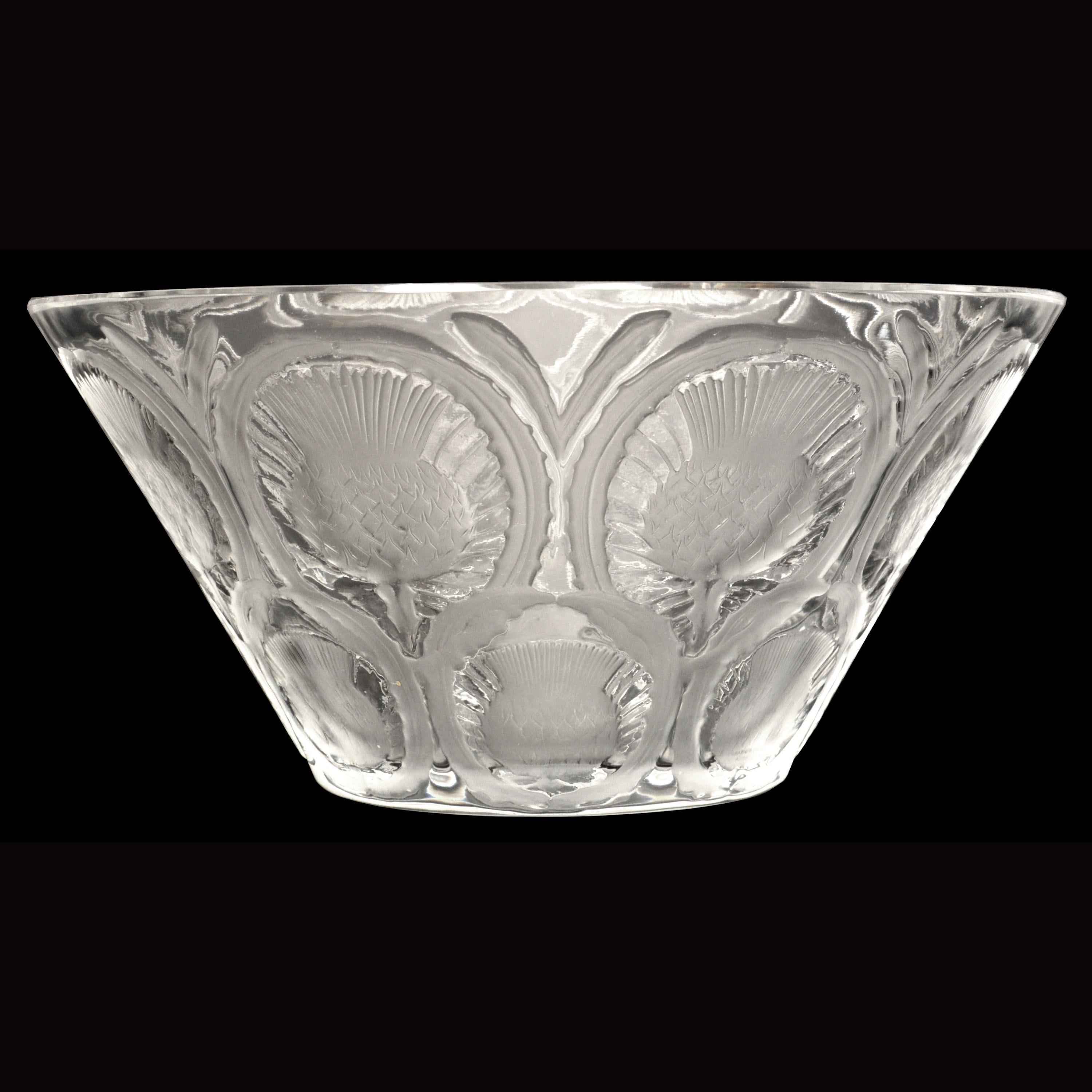 Antique French Lalique Crystal Glass Center Bowl 