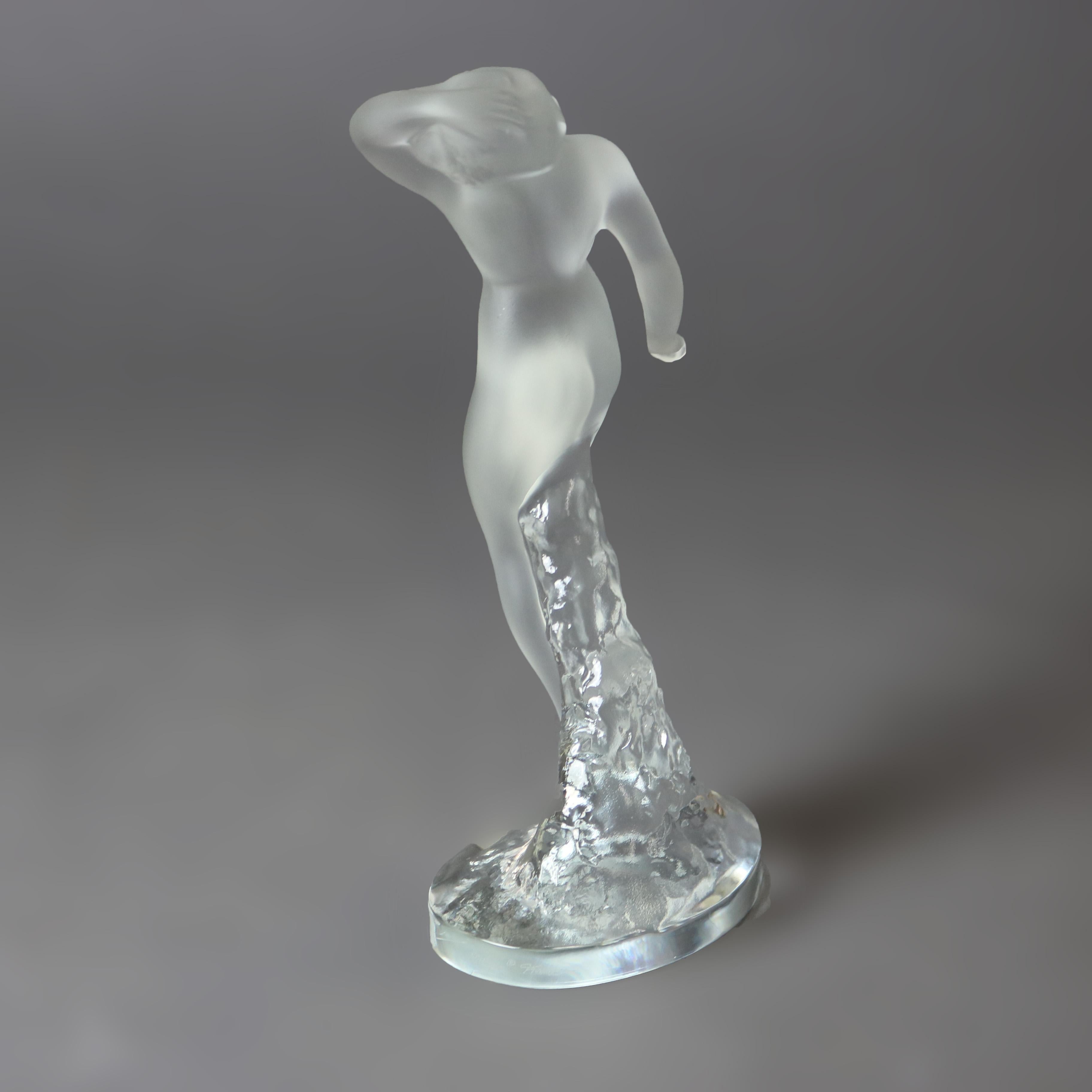 Antique French Lalique Figural Art Glass Vase, circa 1920 5