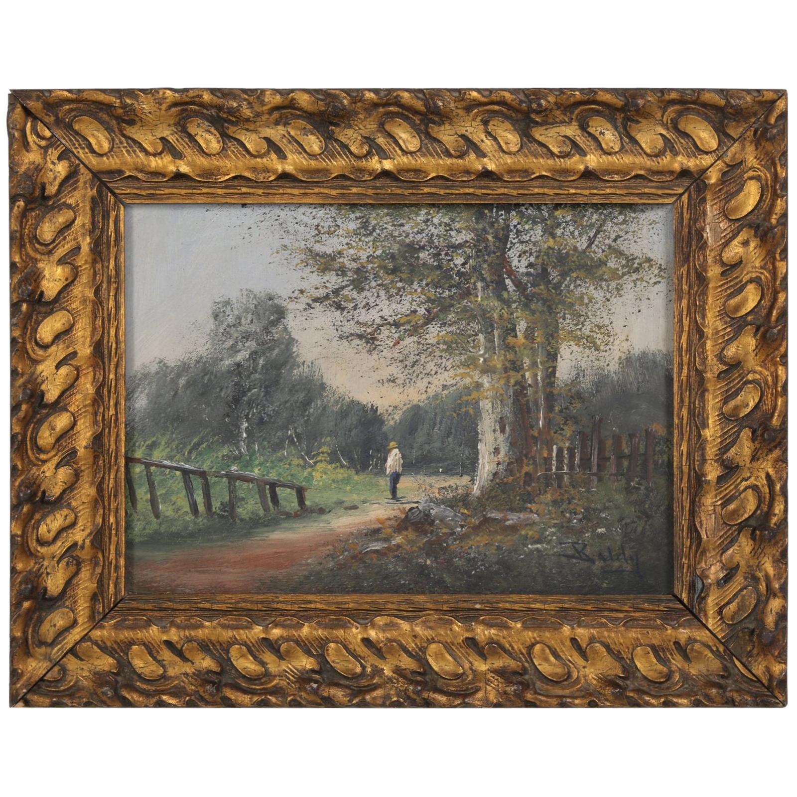 Original vintageantique oil landscape painting signed