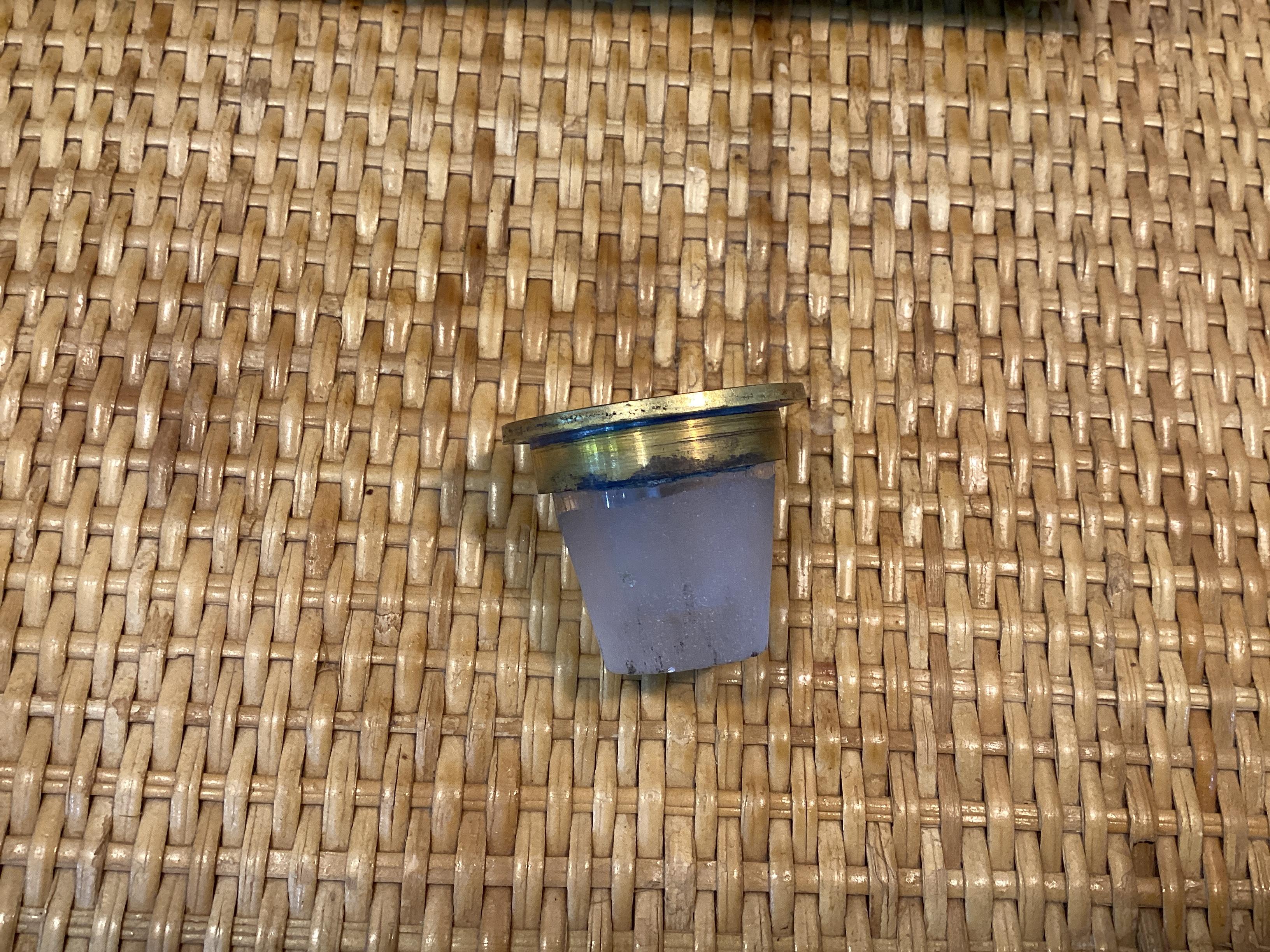 Antique French Lapis Lazuli  and Gilt Bronze Inkwell In Good Condition For Sale In Chapel Hill, NC