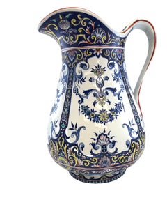 Antique French large set toilet Pitcher basin ceramic Jules Viellard Bordeaux