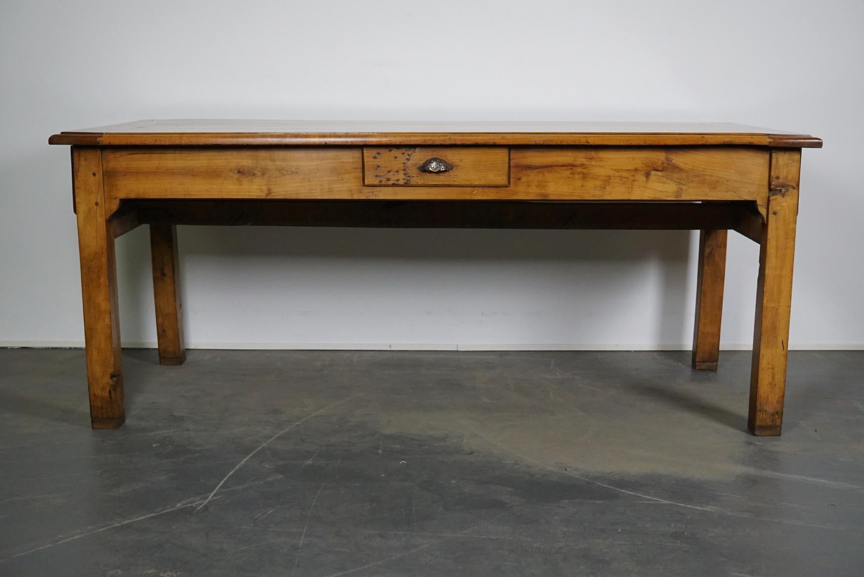 Industrial Antique French Late 19th Century Cherry Dining Table