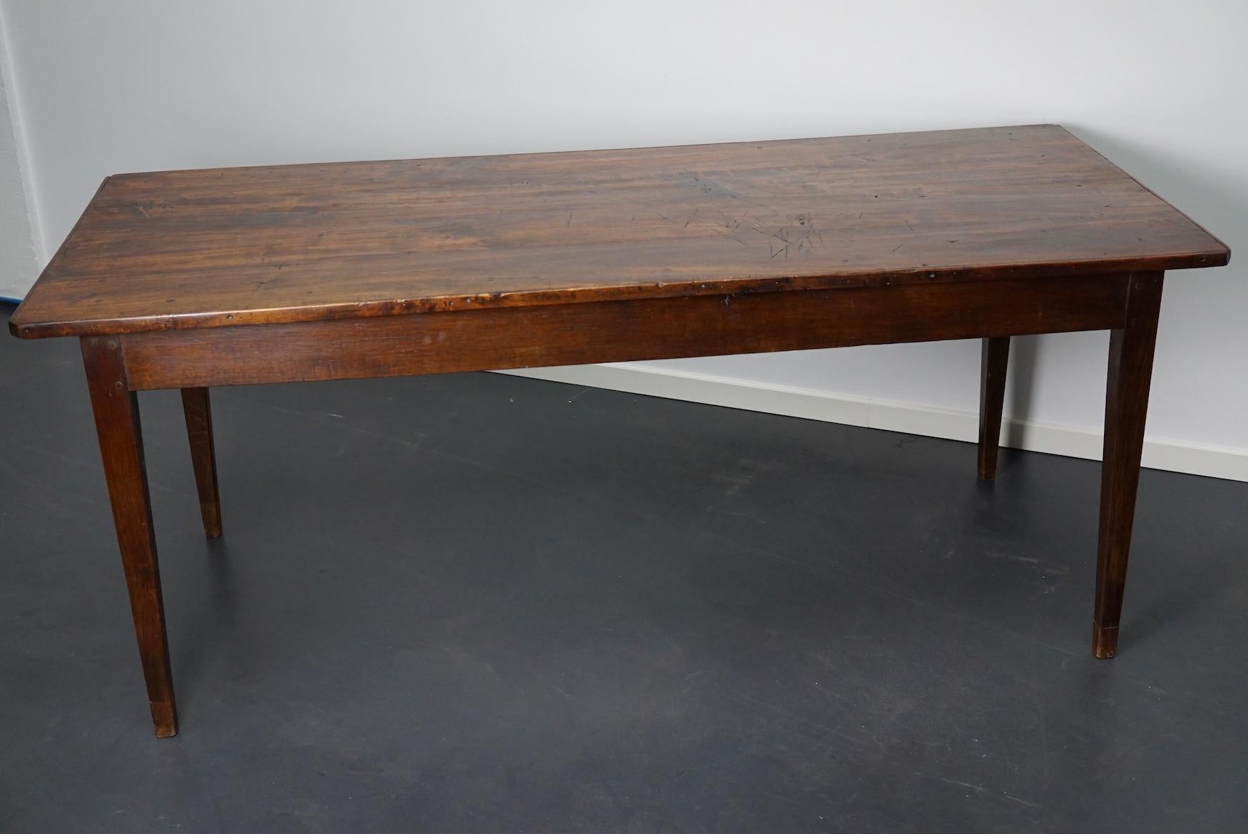 Antique French Late 19th Century Oak Farmhouse Dining Table 14