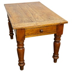 Used French Late 19th Century Pine Farmhouse Kitchen Table