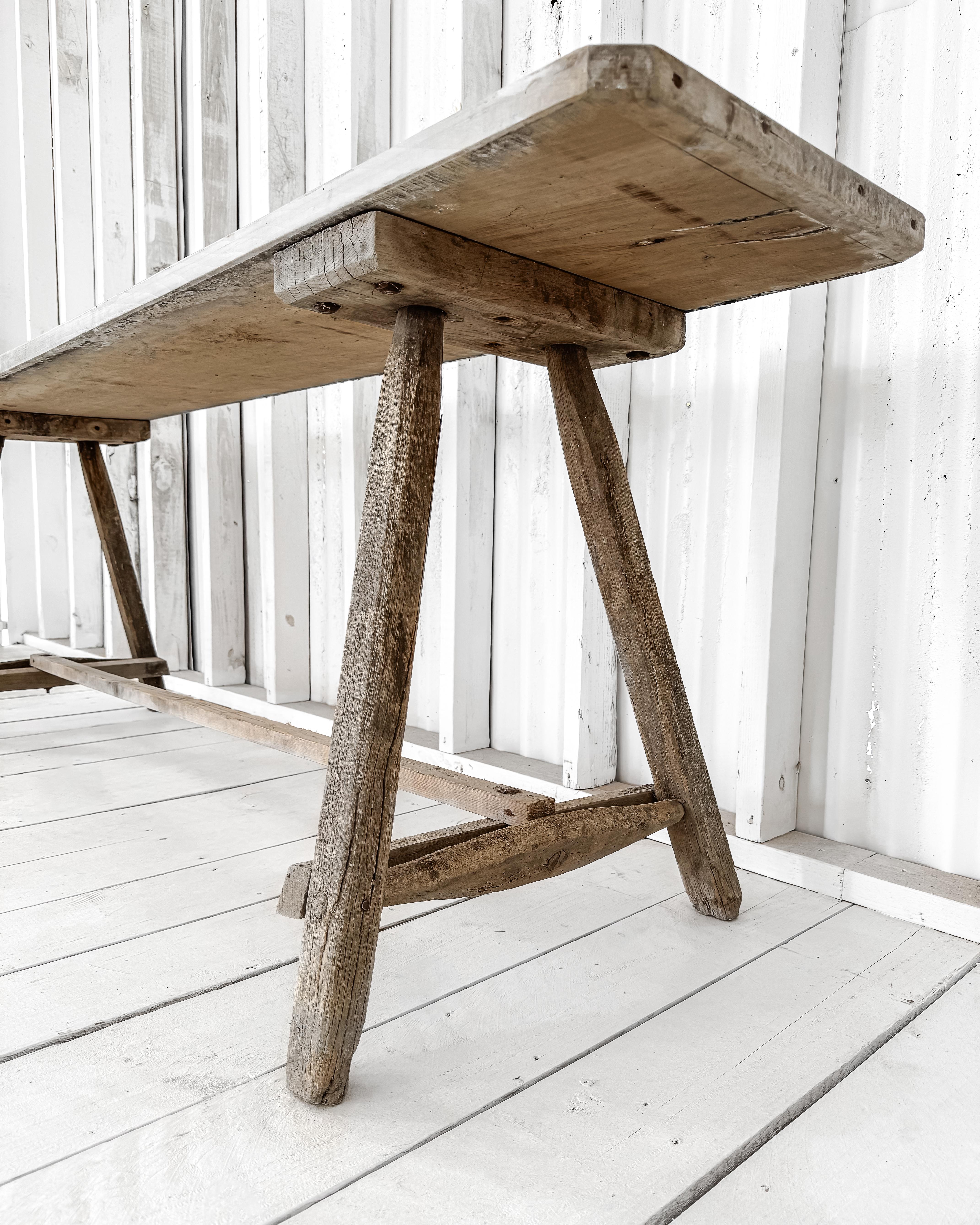 Antique French Laundry Console Table For Sale 6