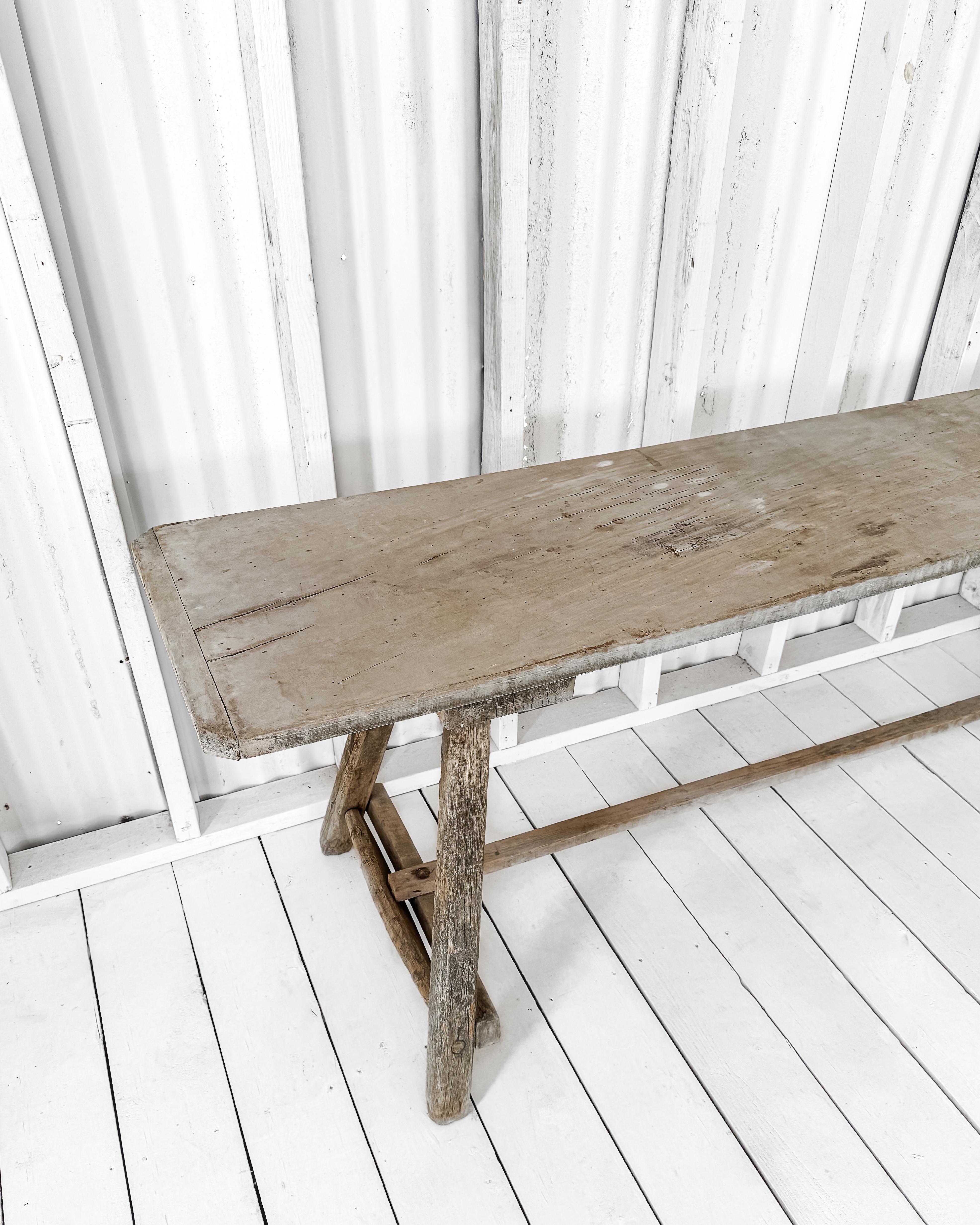 Antique French Laundry Console Table For Sale 10