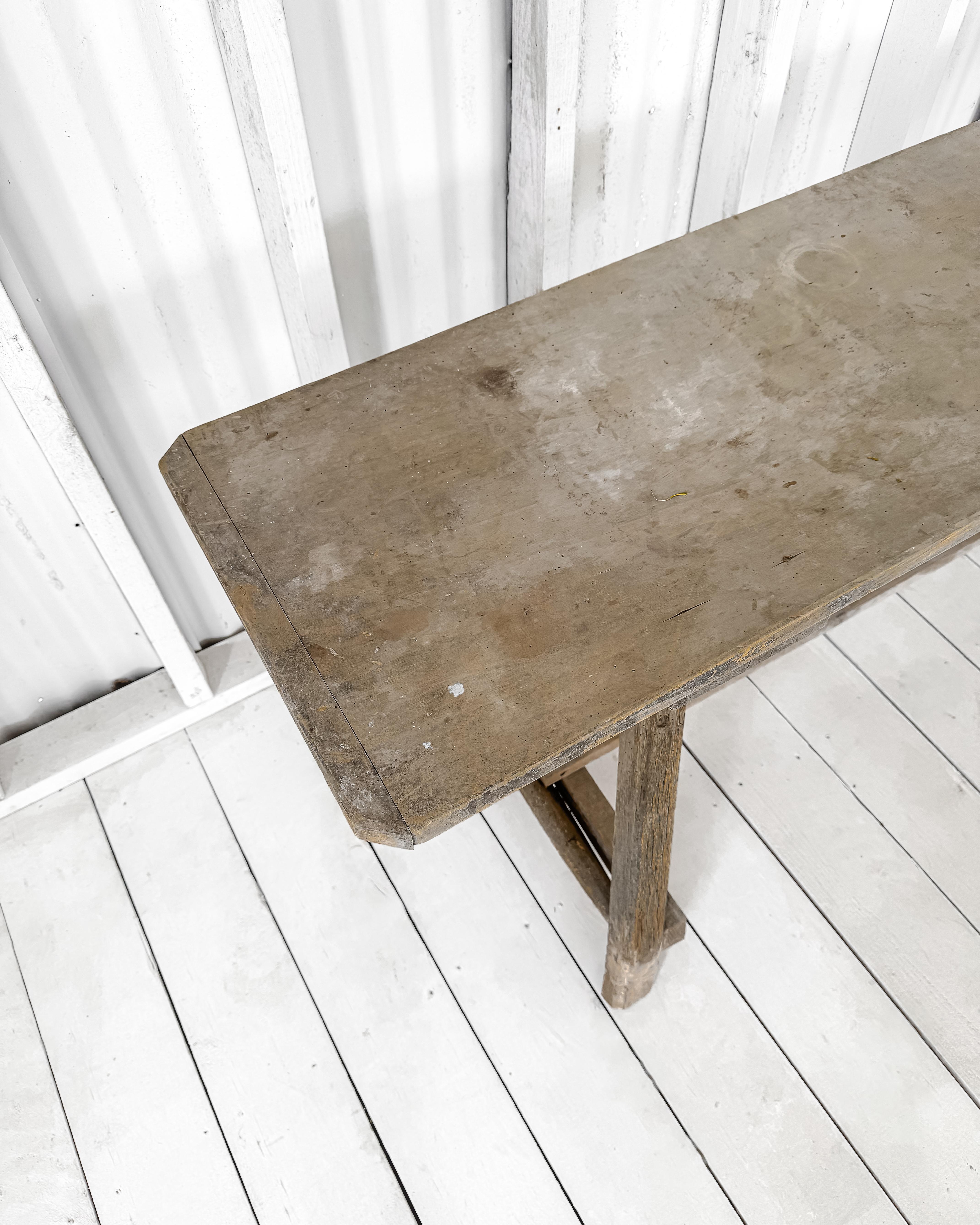 Antique French Laundry Console Table For Sale 2