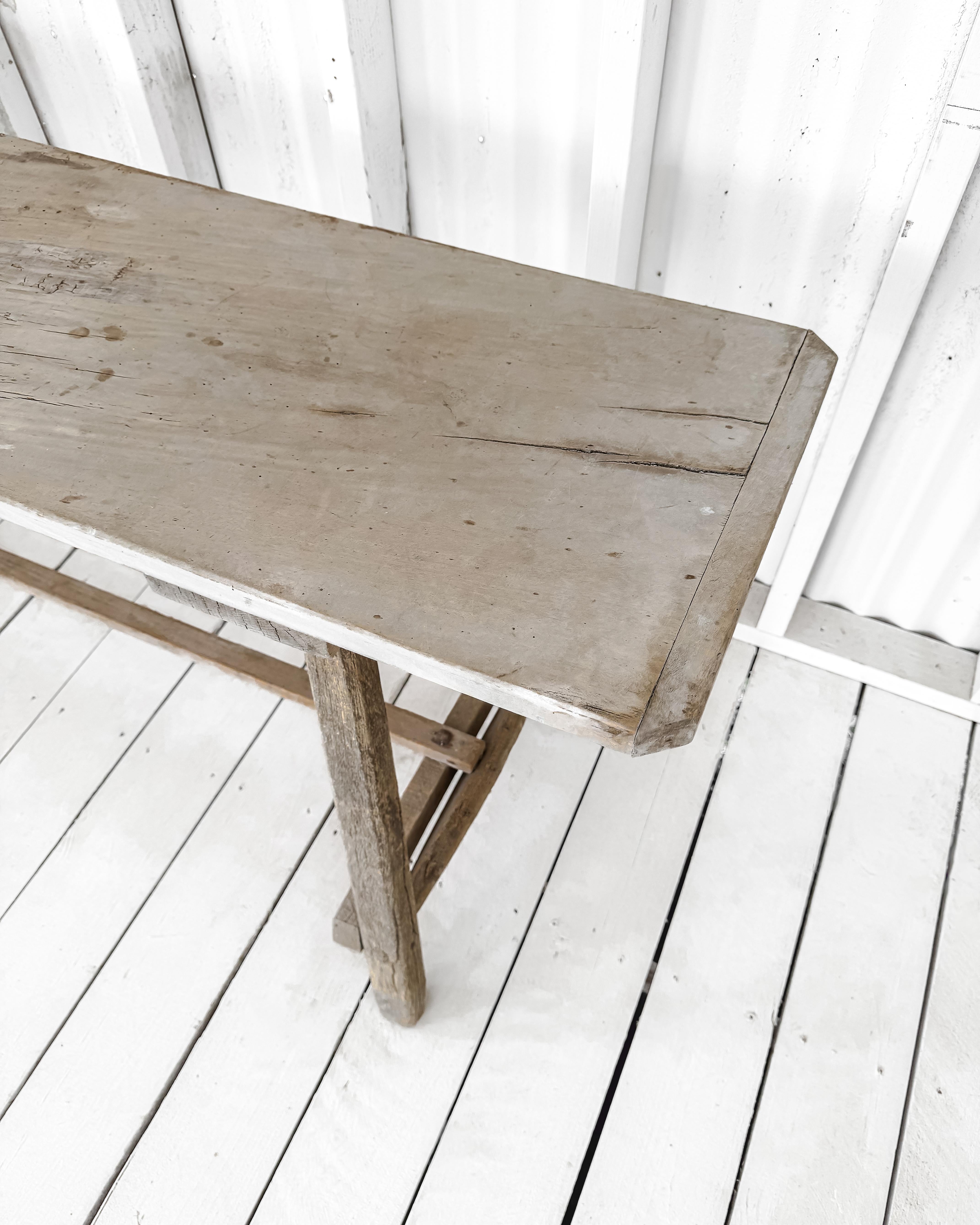 Antique French Laundry Console Table For Sale 4