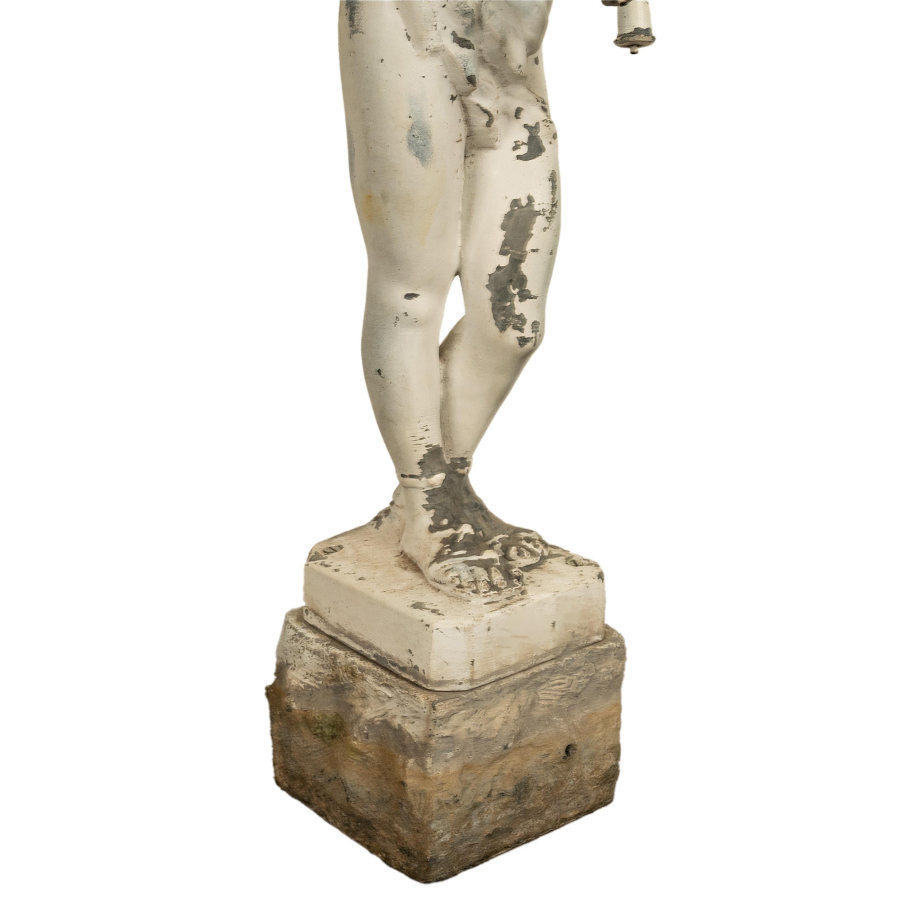 Antique French Lead Garden Statue Fountain Piping Boy Pan Putto Bacchante 1880 9