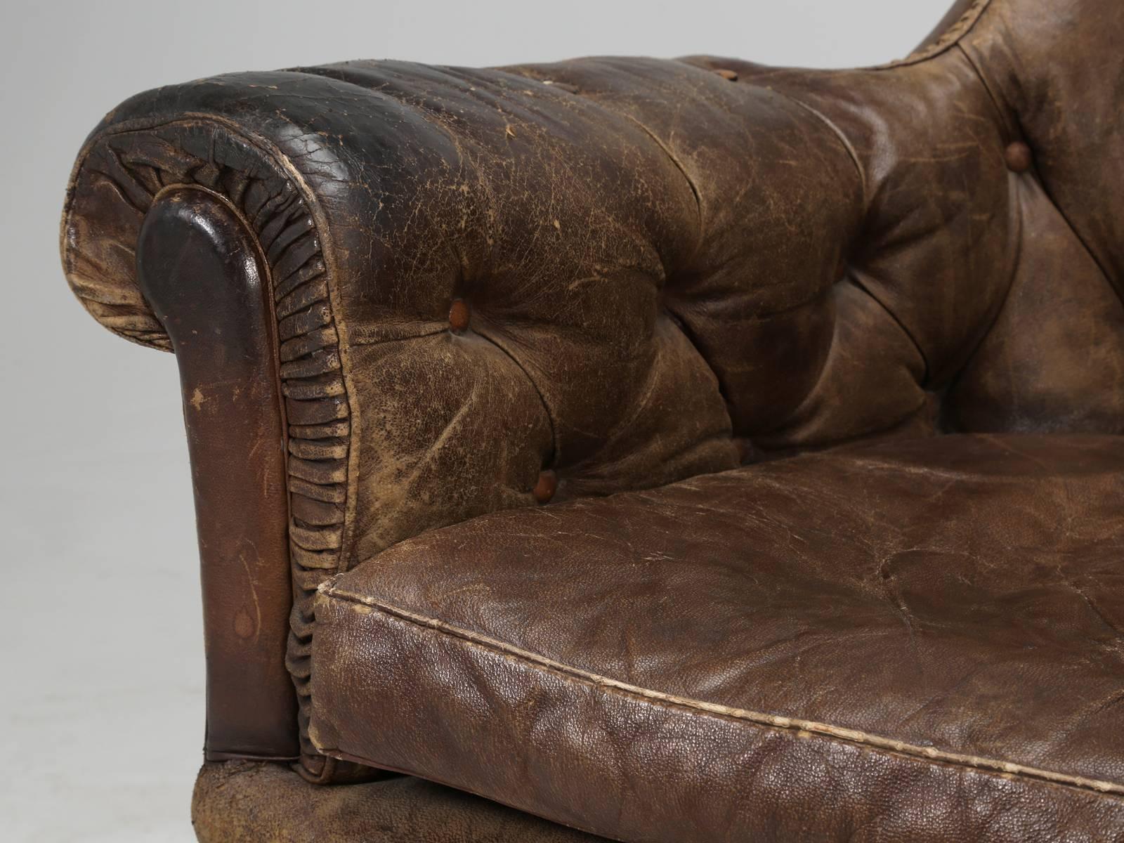 Antique French Leather Chair, circa 1800s 3