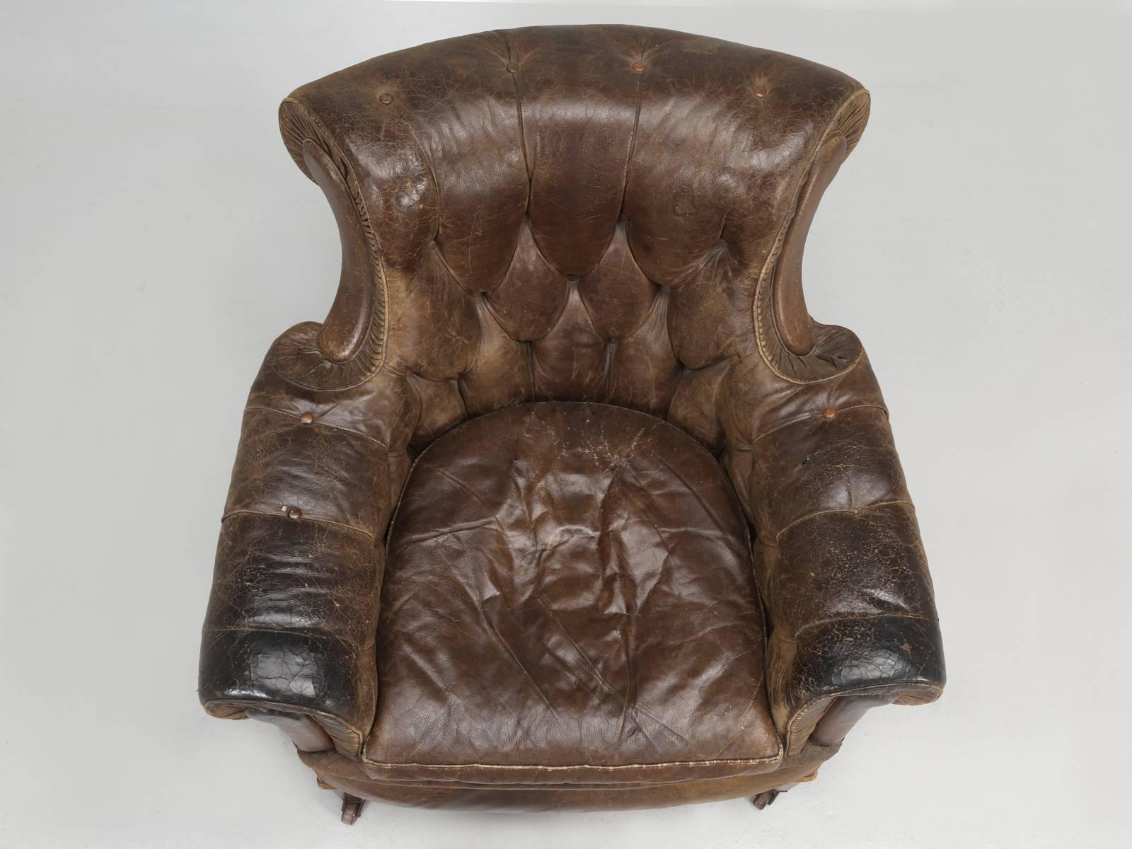 old leather chair