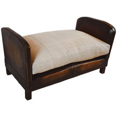 Antique French Leather Daybed