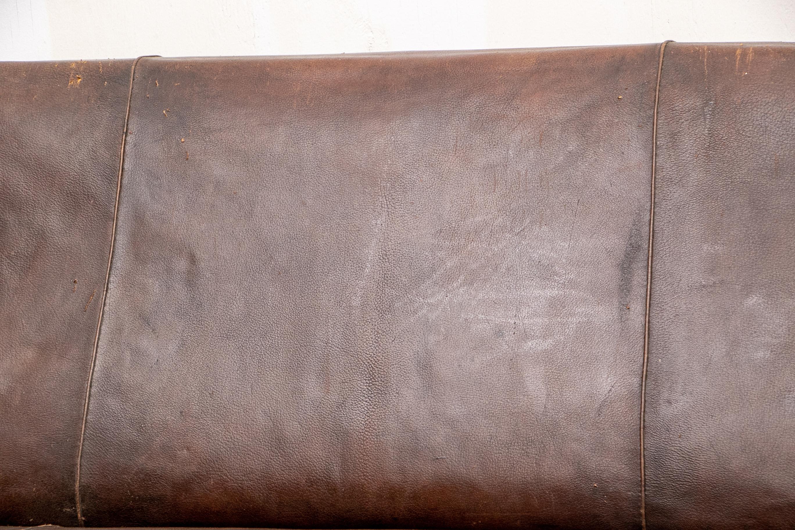 Antique French Leather Sofa 9