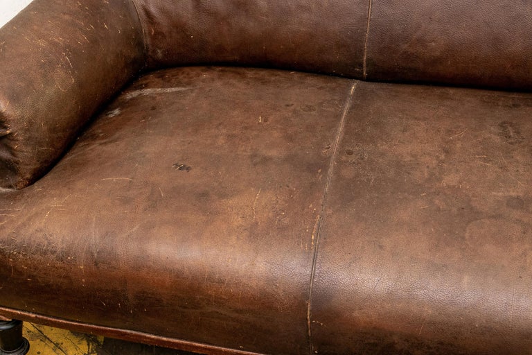 Antique French Leather Sofa For Sale 2