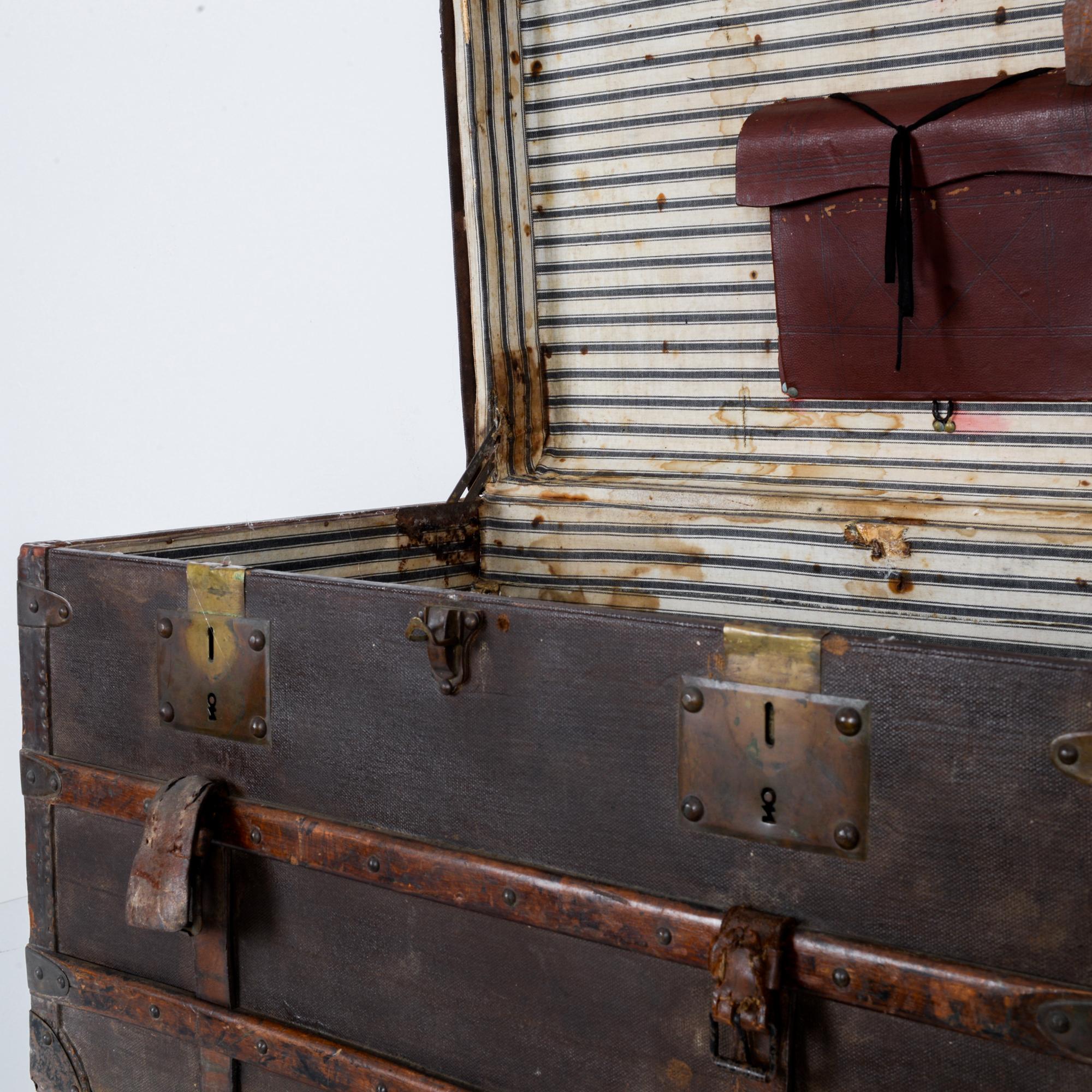 Early 20th Century Antique French Leather Suitcase