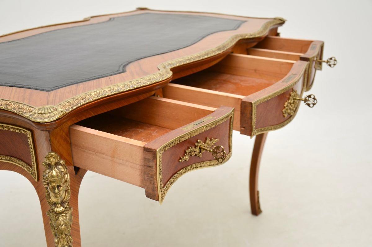 Antique French Leather Top Bureau Plat Desk For Sale 7