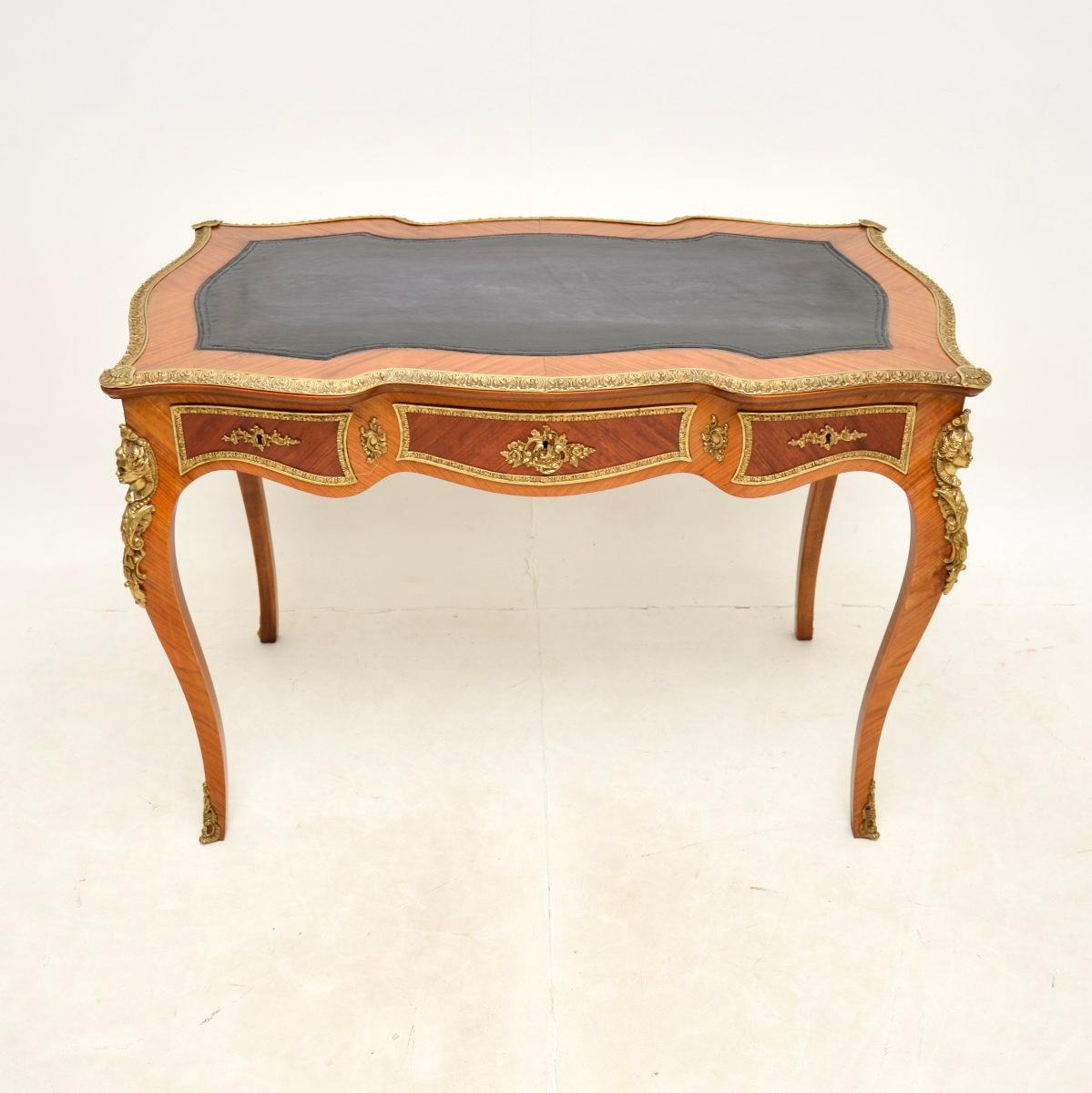 Louis XVI Antique French Leather Top Bureau Plat Desk For Sale