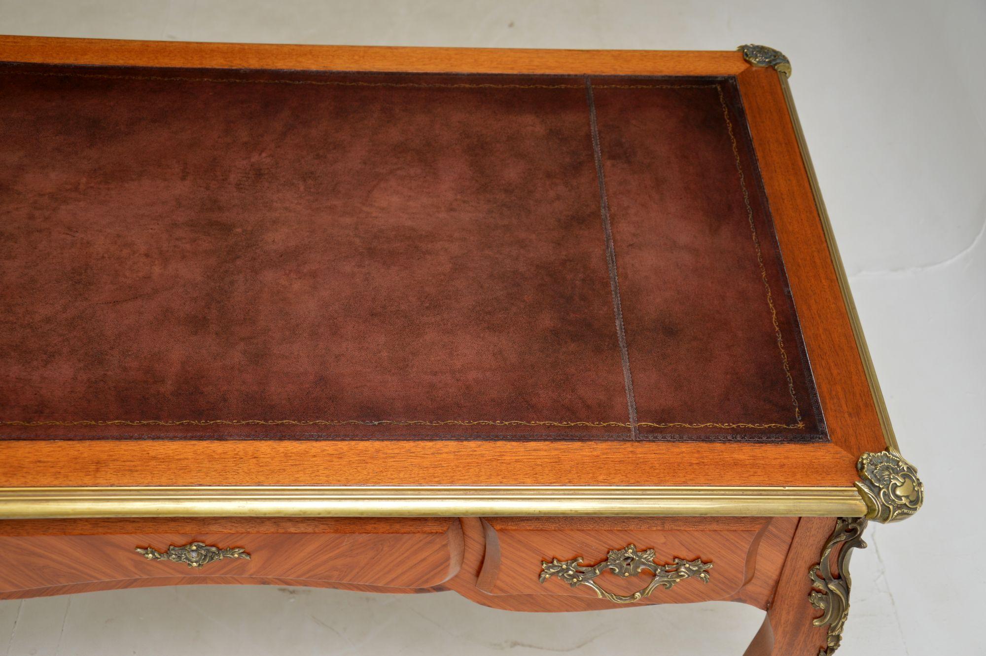Mid-20th Century Antique French Leather Top Bureau Plat Desk
