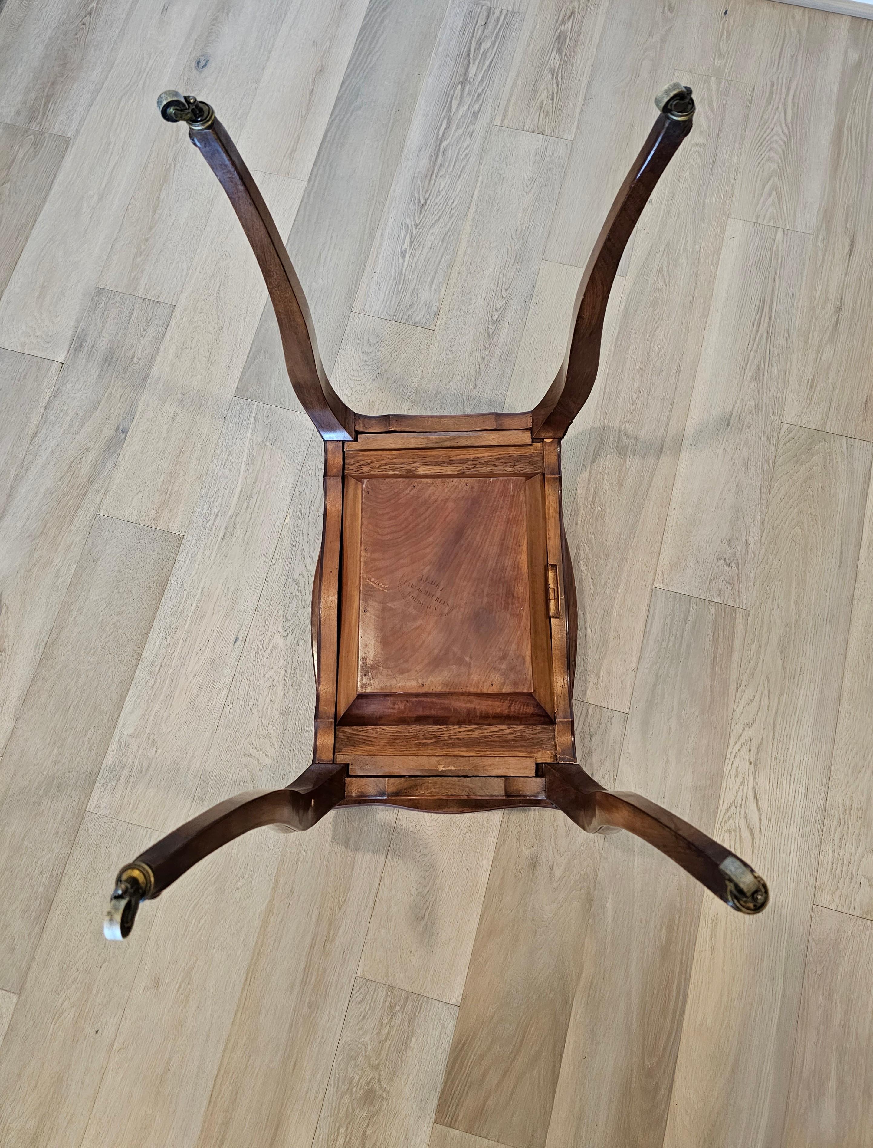 Antique French Ledet et fils Louis XV Ladies Sewing Work Table Dressing Vanity en venta 10