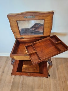 Antique French Ledet et fils Louis XV Ladies Sewing Work Table Dressing Vanity