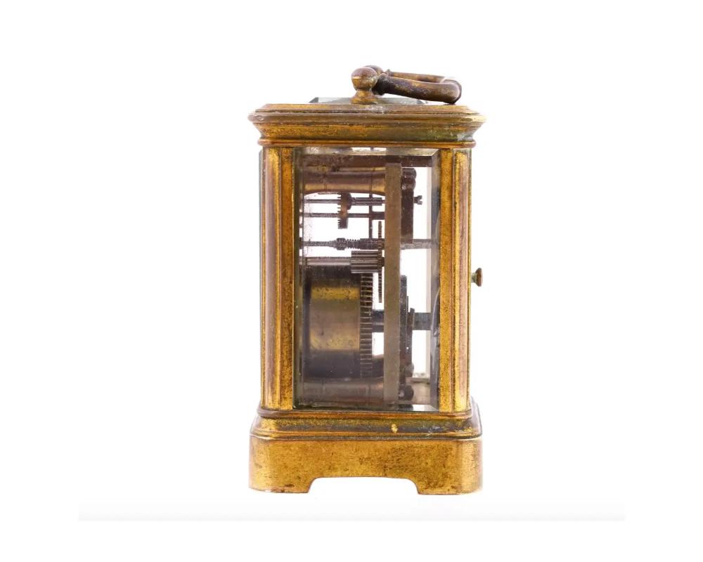 19th Century Antique French Leroy Gilt Bronze Miniature Carriage Clock